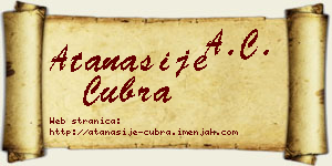 Atanasije Čubra vizit kartica